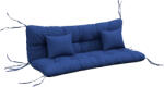 Outsunny Set 4 perne de șezut, 150x50 cm rezistente la apă, perne scaun cu benzi de prindere, 10cm grosime, Marine | Aosom Romania (84G-356V00DB)