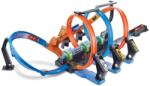 Mattel Pista de curse Hot Wheels Korkenzieher FTB65 cu 3 loopings si 3 zone de crash (FTB65)