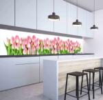 Wallplex falburkoló konyhapanel Rózsaszín tulipánok - pepita