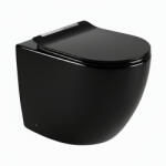 Welland Primo-Max Rimless padlóra szerelhető WC csésze + soft-close slim WC ülőke - fekete - pepita