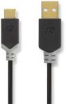 Nedis USB kábel, USB2.0, USB-A dugó - USB-C dugó, 1m (CCBW60600AT10)