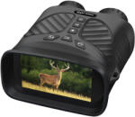 Zero Secrets Digitális éjjellátó távcső ZeroSecrets - fekete, 2.5K UHD, 40MP, 10X optikai + 8X digitális zoom, 3" IPS kijelző, 850nm IR LED, 300m hatótáv, 2500mAh akkumulátor, 32GB kártya