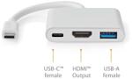 Nedis USB-C multiport adapter, dokkoló - HDMI/ USB-A / USB-C aljzat, 5 Gbps (CCGB64770WT01)