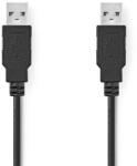 Nedis USB A apa - USB-A apa kábel, USB2.0, hossz: 2m (CCGL60000BK20)