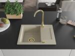 Mexen Enzo konyhai mosogató gránit 1 medence+csepegtetö+ pop up szifon 576 x 465 mm, beige, szifon arany - 6506571005-69-G 1 medencés (5905315011701)