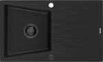 Mexen Cesar konyhai mosogató gránit 1 medence+csepegtetö+ pop up szifon 775 x 470 mm, fekete , szifon fekete - 6514771010-77-B 1 medencés (5905315013439)
