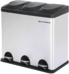 SONGMICS Szelektív hulladékgyűjtő 54l, pedálos szemetes 3 részes (LTB54L)