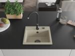 Mexen Milo konyhai mosogató gránit 1 medence+ pop up szifon 435 x 410 mm, beige, szifon fekete - 6505441000-69-B 1 medencés (5905315012821)