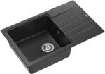 Quadron PETER 111, 780 x 500 mm black diamond fekete színű gránit mosogatótálca csepptálcával