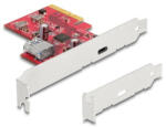 Delock PCI Express x4 Kártya - 1 x külső USB 10 Gbps USB Type-C hüvely + 1 x belső A-típusú USB 10 Gbps hüvely - alacsony profilú - pepita