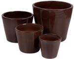  Singa Kerámia Virágcserép Szett - Barna - 4 db - 21-42x19-37cm (213120)