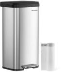 SONGMICS Prémium Rozsdamentes Acél Pedálos Szemeteskuka 68L Soft-Close Fedéllel (LTB520E68)