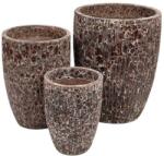  Brisbane Vase kerámia növénytartó savmaratott barna 26x34-43x55cm S/3 (333150)