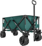 Outsunny Cărucior de Grădină cu capacitate maximă de 70kg, mâner telescopic, din metal și material Oxford, 108x55 cm, verde