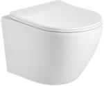 Eros ES OVAL fali WC - perem nélküli - WC ülőkével - VORTEX örvényöblítéssel - 53, 5 cm