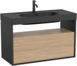 Roca Meridian dulap 100x46x56.5 cm sub chiuveta pe perete negru-stejar A858108608 (A858108608)