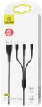 USAMS USB Lightning + Micro USB + USB Type C Átalakító Fekete 1m SJ367USB01 (SJ367USB01)