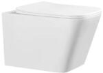 Eros ES QUADRO fali wc - ülőkével komplett - perem nélküli öblítés - 49, 5 cm