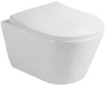 Sanovit SLIM AVVA fali WC + Brilla SLIM L ülőke - perem nélküli - mély öblítésű - rövid - 49 cm