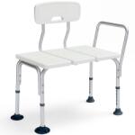  Kádpad típusú szék kádba vagy zuhanyba való áthelyezéshez, Linomag®, állítható magasság 69, 5 cm-ig, cserélhető háttámla és fogantyú balra/jobbra, opálfehér