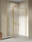 NEW TRENDY Prime cabină de duș 140x80 cm dreptunghiular auriu periat/sticlă transparentă D-0792A/D-0329B (D0792A/D0329B)