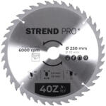Strend Pro Körfűrészlap, Strend Pro, 250 × 3, 0 × 30/20 mm, 40 db SK fog, hangtompító és tágulási hornyokkal, puhafához, keményfához, OSB, MDF, furatszűkítővel (TC2232033)