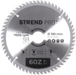 Strend Pro Körfűrészlap, Strend Pro, 185 × 2, 2 × 30/20 mm, 60 db SK fog, hangtompító és tágulási hornyokkal, puhafához, keményfához, OSB, MDF, furatszűkítővel (TC2232026)