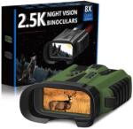 Zero Secrets Professzionális digitális távcső ZeroSecrets - színes éjjellátó, 15MP fotó, 2.5K UHD videó, 4X optikai + 8X digitális zoom, 3" LCD, 7 szintű IR, 5200mAh, USB-C, 128GB - zöld