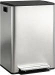 HomCom 2x30L-es pedálos szemetes, konyhai hulladékgyűjtő 2 rozsdamentes acél rekesszel, lágyan záródó fedél, amely 90°-ban nyitva marad, kivehető belső vödrök, fogantyú, ezüst