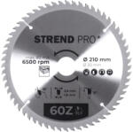 Strend Pro Körfűrészlap, Strend Pro, 210 × 2, 6 × 30/20 mm, 60 db SK fog, hangtompító és tágulási hornyokkal, puhafához, keményfához, OSB, MDF, furatszűkítővel (TC2232032)