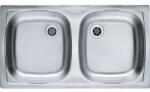 Alveus Basic 160 Leinen kétmedencés konyhai mosogató, 78x43, 5 cm, csepegtetőtálca nélkül, inox