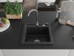 Mexen Vito konyhai mosogató gránit 1 medence+ pop up szifon 520 x 490 mm, fekete / króm - 6503521000-73 1 medencés (5907709193871)