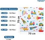 Teno 60 db-os Teno® 3D téglatapéta szett, rakétaminta, 31, 5 m2 fedettség, öntapadó, vízálló, könnyen telepíthető, modern dizájn, 70x75 cm, fehér