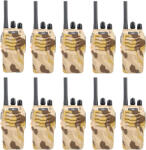 PNI PMR R40 CAMO hordozható rádióállomás készlet, 10 darabos készlet, 0, 5 W, 16 PMR, 1200 mAh akkumulátorok, töltőkkel és fejhallgatóval