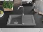 Mexen Pablo konyhai mosogató gránit 1 medence+csepegtetö+ pop up szifon 75, 2 x 43, 6 cm, szürke - 6510751010-71 1 medencés (5907709194427)