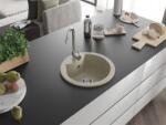 Mexen Diego konyhai mosogató gránit 1 körmedence+ pop up szifon 488 x 480 mm, beige - 6512481000-69 Kör medencés (5907709194571)