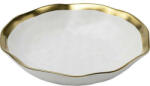 KARE Bell Mélytányér - 20 cm, Fehér-Arany (54948)