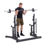  Erősítő bench press állvány inSPORTline X-NT CR20 IPF Combo Rack, biztonsági karok, tartós acélszerkezet, gumírozott lábak, praktikus emelők