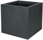  Fenice Cubo dupla falú szögletes műanyag növénytartó antracit 85x85x85cm (B12C04220065)