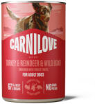 CARNILOVE 6x400g Carnilove Dog pástétomban Pulyka, rénszarvas & vaddisznó nedves kutyatáp