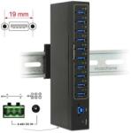 Delock Külso ipari hub 10 x USB 3.0 A-típusú 20 kV ESD védelemmel (63919)