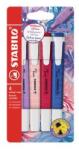 STABILO Evidențiator, set, 1-4 mm, STABILO "Swing Cool NatureCOLORS Wildflowers", 4 culori diferite, 4 buc