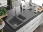 Mexen Andres konyhai mosogató gránit 1, 5 medence+csepegtetö+ pop up szifon 1000 x 500 mm, szürke - 6515101510-71 1, 5 medencés (5907709194823)
