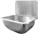 Green Clean Rozsdamentes acél kiöntő, falikút rács nélkül, hátlappal, leeresztőszeleppel, szifon nélkül, selyem matt (GCK00019-NG)
