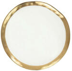 KARE Design KARE Bell Porcelán Tányér 38 cm Fehér-Arany (60497)