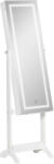 Homcom Ékszerszekrény állítható tükörrel és LED lámpákkal Homcom, MDF, 46x36, 5x151, 5 cm, fehér