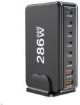 BlackBird 6x USB-C / 2x USB-A Hálózati Gyorstöltő Adapter 286W - Fekete (BH1670)