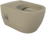 CeraStyle CITY fali WC - MATT BÉZS - BEÉPÍTETT bidé funkcióval - perem nélküli - 53 cm