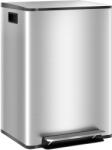 HomCom 2 rekeszes, 30 literes szemetes, pedállal és csendes fedéllel, 47, 7x37, 5x66, 8 cm, ezüst