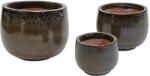  Cove Caldron kerámia növénytartó szett espresso 27x18-53x38cm S3 (129937)